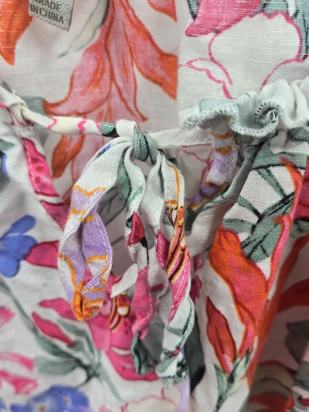 Floral Off-Shoulder Peasant Blouse in Multi Color - Picture 5 of 8